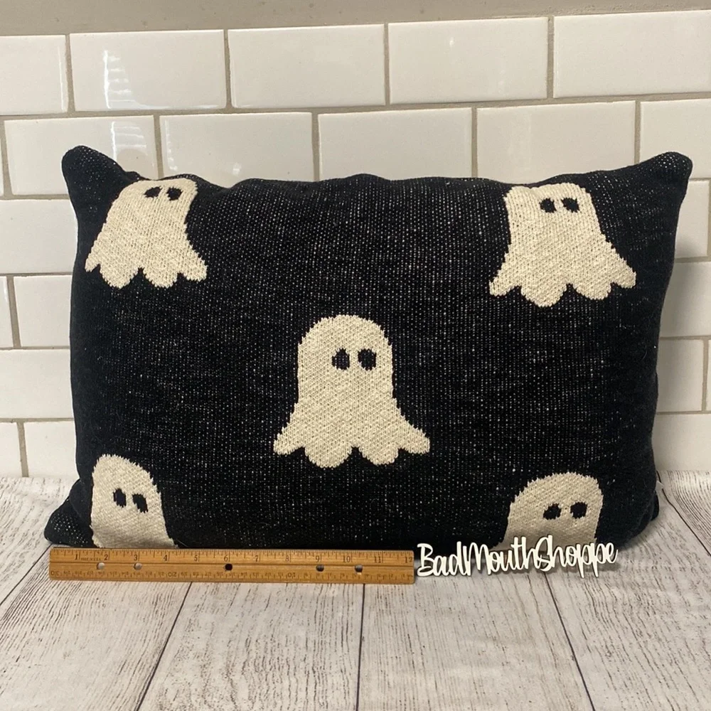 Rachel Zoe Black and White Knit Ghost Throw Pillow (1)